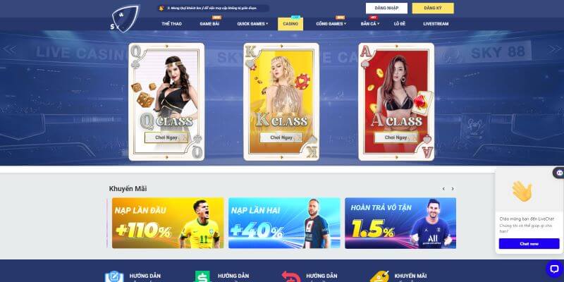 Sky88 - Giải đáp về thiên đường cá cược bóng đá cực uy tín - Update 12/2023 6 Trải nghiệm Live Casino Sky88