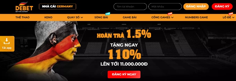 Debet - Hướng dẫn chơi nhà cái cá cược đến từ Đức - Update 12/2023 8 Khuyến mãi chương trình hoàn trả Debet lên tới 1.5%