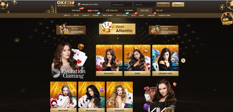 OXBET - Nhà cái cá cược đẳng cấp châu lục - Update 3/2023 4 Các sòng bài tại nhà cái OXBET luôn cho thấy sự sôi động với sự xuất hiện của đông đảo người chơi