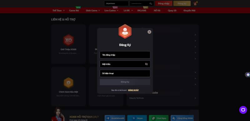 XO88 – Nhà cái uy tín siêu lợi nhuận đến từ thị trường Châu Âu - Update 12/2023 6 Hướng dẫn người mới đăng kí tài khoản XO88