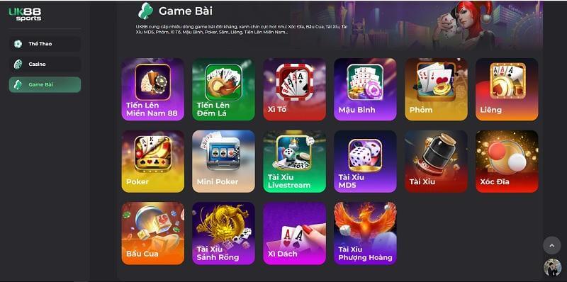UK88 – Nhà cái Đẳng Cấp vượt thời đại - Update 12/2023 3 Game bài UK88